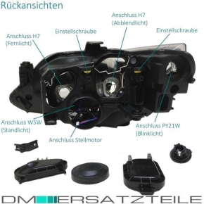 SET Seat Ibiza 6J Scheinwerfer Links+Rechts Klarglas Chrom Schwarz 12-15 H7/H7