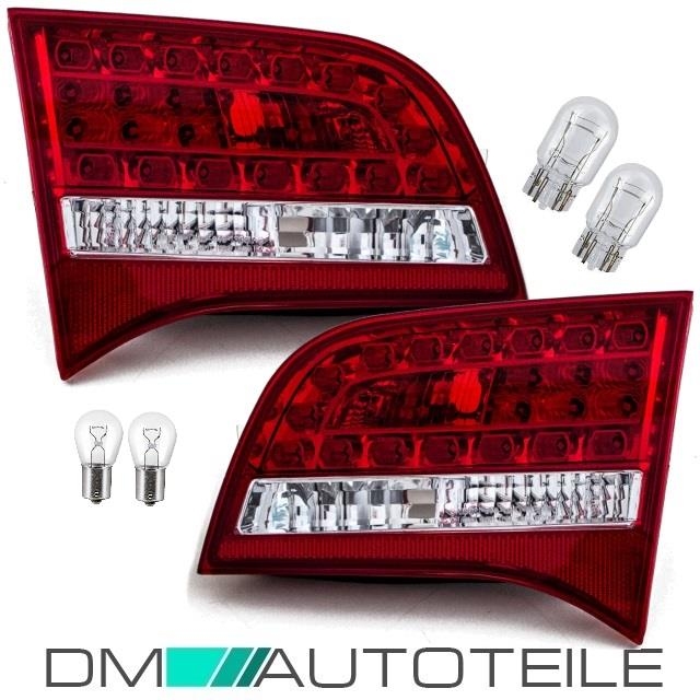 Set Audi A6 4f Avant Led Rear Lights Lh Rh Red White Inner Side 08 11 Bulbs Full Set