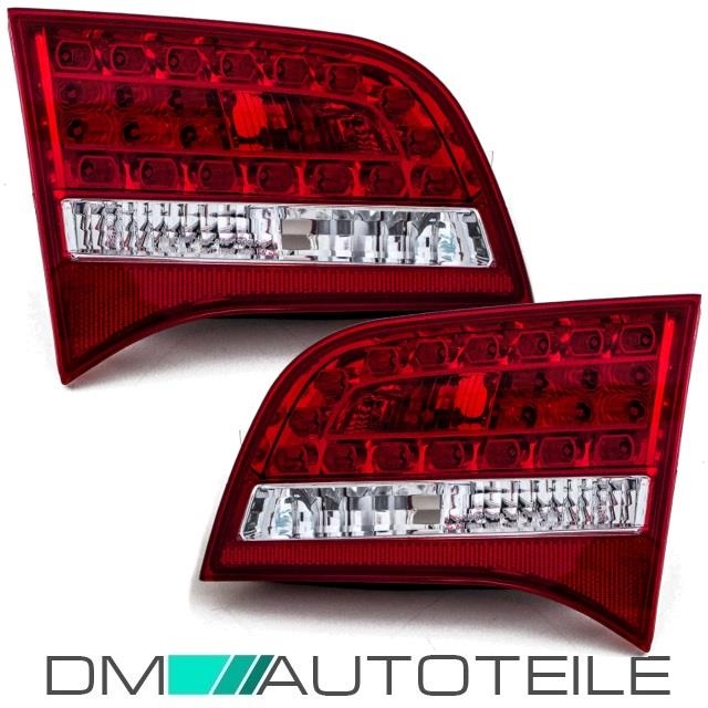 Set Audi A6 4F Avant LED rear lights left + right red/white inner part