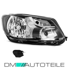 VW Caddy Touran headlights black right 10-05/13 H4 with actuator + daylight running lights