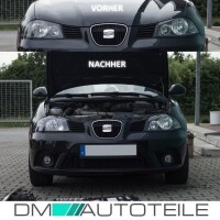 Set Seat Ibiza 6L headlights left right 02-06 H7 H3 black wi
