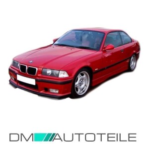 GT Evo Spoiler Ecken / Flaps / Frontspoiler SET für BMW E36 mit M-Paket / M3 in Schwarz Matt