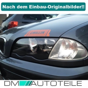 H7/H7 Scheinwerfer Rechts 98-01 Schwarz Klar+MOTOR passt für BMW E46 LimoTouring