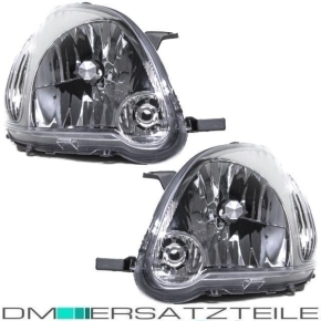 Set Toyota Yaris P1F Headlights RH+LH 03-05 H4 for Valeo System + Bulbs