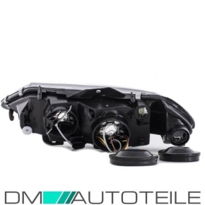 Set Renault Laguna Headlights left & right H7/H7 clear glass black 98-01