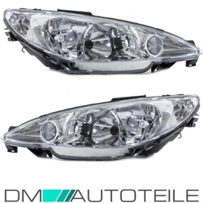 Peugeot 206 headlights clearglass left 98-07 H7/H7...