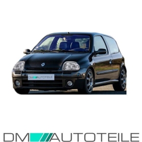 Renault Clio II 2 Scheinwerfer rechts Klarglas Schwarz H4 Bj 98-01 ohne Motor