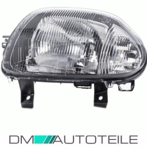 Renault Clio II 2 headlight left clear glass black 98-01 no actuator