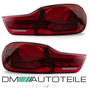 OLED Rückleuchten SET Dynamisch für BMW 4er F32 / F33 / F36 / F82 / F83 in Klarglas Rot
