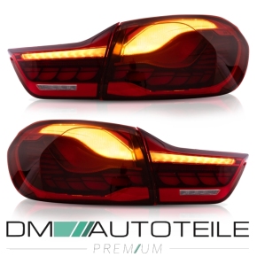 OLED Rückleuchten SET Dynamisch für BMW 4er F32 / F33 / F36 / F82 / F83 in Klarglas Rot