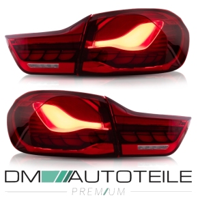 OLED Rückleuchten SET Dynamisch für BMW 4er F32 / F33 / F36 / F82 / F83 in Klarglas Rot