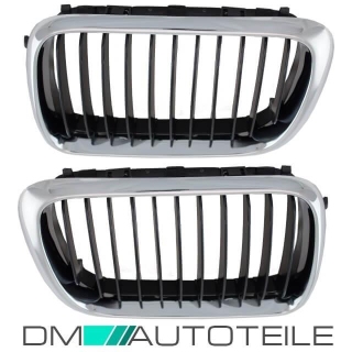 SATZ Kühlergrill Chrom Schwarz passend für alle BMW E36 1996-1999 Facelift Modelle