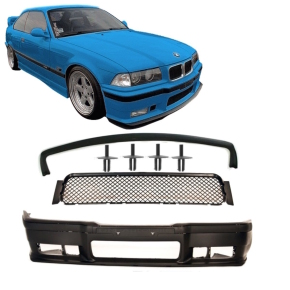 Sport Front Bumper grey + accessories fits on  M3 + EVO lip 90-99 + fitting material fits on all BMW E36