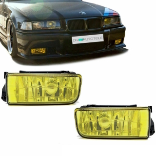 SET Fog Lights Lamps Yellow +2x Bulbs US Look fits on BMW E36 ALL Models