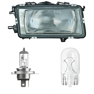 Scheinwerfer Halogen H4 rechts passend für Audi 80 B3 ab Baujahr 1986-1991 inklusive Leuchtmittel/Birnen