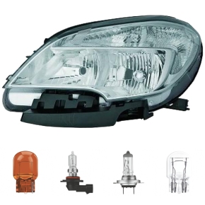 Scheinwerfer mit TGFL H7/HB3 links passt für Opel Mokka ab Baujahr 2012-2016 inklusive Leuchtmittel/Birnen