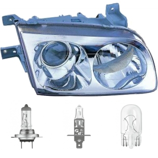 Scheinwerfer Depo H7/H1 rechts passt für Hyundai Trajet ab Baujahr 2000-2004 inklusive Leuchtmittel/Birnen