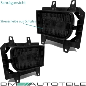 Nebelscheinwerfer Set H3 für BMW E30 Facelift Klarglas Schwarz / Smoke Glas