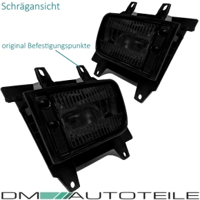 Nebelscheinwerfer Set H3 für BMW E30 Facelift Klarglas Schwarz / Smoke Glas