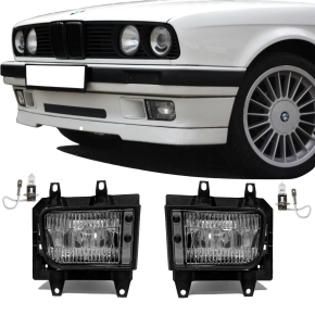 SET BMW E30 all Models up Facelift Fog Lights Fogs Glas...