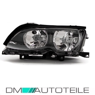 Headlight Left H7/H7 Black fits on BMW E46 Limousine Estate 01-05