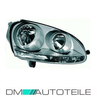 VW Golf V Headlight Right Year 03-05/04 Dark Grey H7/H7 HELLA+Motor