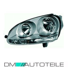 VW Golf V Headlight Left Year 03-05/04 Dark Grey H7/H7...