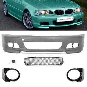 SPORT FRONT BUMPER COUPE CONVERTIBLE FITS ON BMW E46 w/o OE M SPORT II M3 99-07