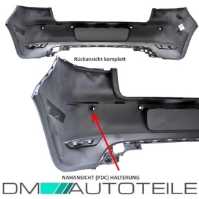 VW Golf 6 VI Saloon Rear Bumper for (PDC) 08-12