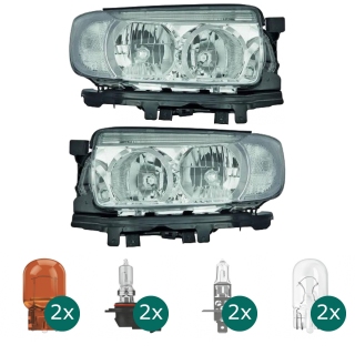 Scheinwerfer Depo HB3/H1 links passt für Subaru Forester (SG) ab 2005-2008 inklusive Leuchtmittel/Birnen