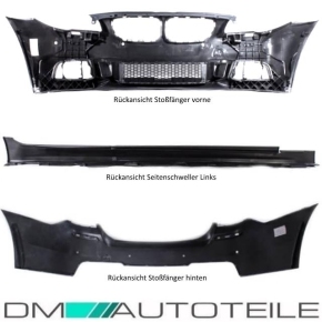 FULL Bodykit Bumper Front + Rear +Side fits on BMW 5-Series F10 LCI Facelift to M-Sport