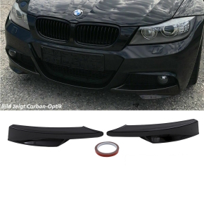 LCI Flaps / Frontspoiler / Frontlippe für BMW 3er E90 / E91 Facelift mit M-Paket in Schwarz Glanz