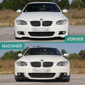 Set Sport Performance Flaps Splitters Lip Carbon gloss fits on BMW E92 E93 Pre Facelift 2006-2010 M-Sport Bumper