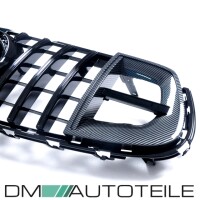 Kühlergrill Schwarz Rot + Carbon passt für Mercede