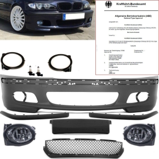 Frontstoßstange / Frontschürze vorne für BMW E46 nicht für M-Paket mit Zubehör / Nebelscheinwerfer und ABE