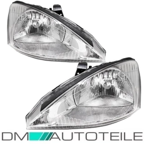 Set headlights left & right H4 clear glass chrome for...