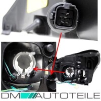 Set headlights left & right H4 clear glass chrome for Fo