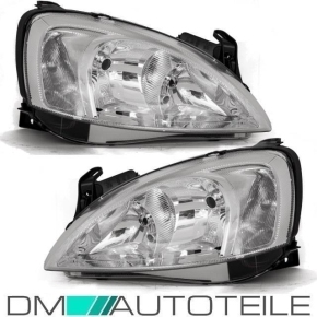 Opel (Vauxhall) Corsa C Combo clear glass headlights left 00-03 H7/H7 Valeo System