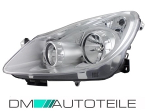 Opel (Vauxhall) Corsa D Halogen 8-pin headlights left H7/H1 clear glass chrome 2006-2011