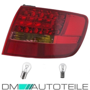 SET Audi A6 4F LED Avant Rückleuchte rechts außen Rot/Weiß Bj 05-08+Birnen