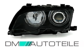 BMW E46 Saloon Estate Angel Eyes headlights Set 01-05 black H7/H7