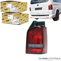 VW T5 GP Facelift Rear Light Right Clear Glas Red Smoke OEM 