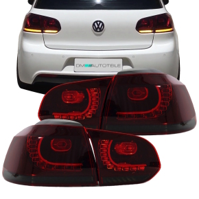 Set Rear Lights Tail dynamic Indicator Red White fits on VW Golf VI MK6 up 08-12