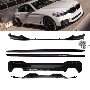 Sport- Performance Kit Gloss Black Spoiler + Diffusor + Side Blades  fits on BMW 5-Series G30 G31 M-Sport