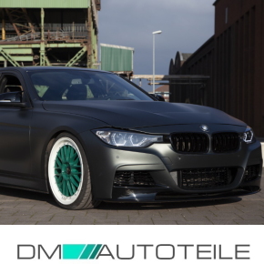 Sport Performance Front Spoiler +Doppelsteg Kühlergrill Schwarz passt für BMW 3er F30 F31 M-Paket ABE*