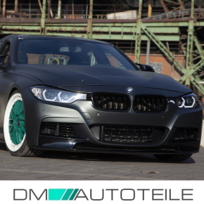 Sport Performance Front Spoiler +Doppelsteg Kühlergrill Schwarz passt für BMW 3er F30 F31 M-Paket ABE*