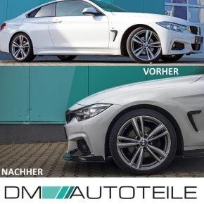 Spoiler + Doppelsteg Kühlergrill Schwarz passt für BMW F32 F33 F36 M-Paket ABE*