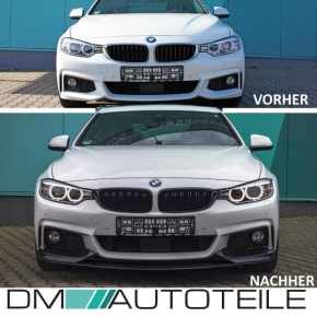Spoiler + Doppelsteg Kühlergrill Schwarz passt für BMW F32 F33 F36 M-Paket ABE*
