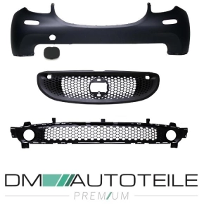 Set Smart Fortwo 453 Front Bumper primed + Front Grille...