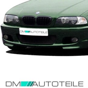 SET Black Gloss Front Grille Dual Slat fits BMW E46 Coupe Convertible 99-03 & M3